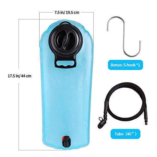 Hydration Bladders 3 Liter Water Reservoir Leak Proof Military Water Storage Bladder Bag TPU BPA Free Hydration Water Pouch Replacement for Hiking Climbing Camping Running Cycling Outdoor Backpack - Thumbnail 4