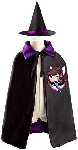 DBT Overwatch Game D.VA Childrens' Halloween Costume Wizard Witch Cloak Cape Robe and Hat