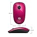 FD Silent Wireless Mouse, V8 2.4G Fashion Power Ultrathin Cordless Mouse with Nano Receiver & Battery 1500 DPI Precise Control for Notebook Computer PC Laptop MacBook and Chromebook (Rose Red)