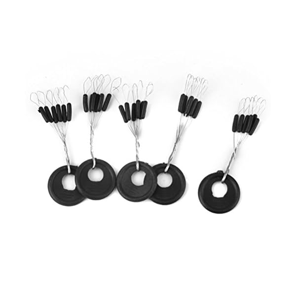 Tinksky-Fishing-Rubber-Float-Stopper-Beads-Bobber-Stoppers-Pack-of-ApproxPack-of-100-Size-S-Black