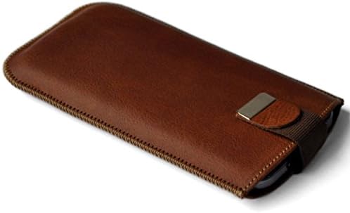 Brown leather case for iPhone 7, 6s cover lined magnetic flap handmade sleeve pocket pouch