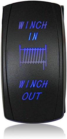 Offroad Town Winch In/Out Laser Rocker Switch 5 Pin On-Off Button Rocker Toggle Switch 20A 12V Blue Light
