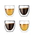 Gmark Espresso Cups Shot Glass 2.7-Ounce Coffee Set of 4 -Double Wall Thermo Insulated GM2028