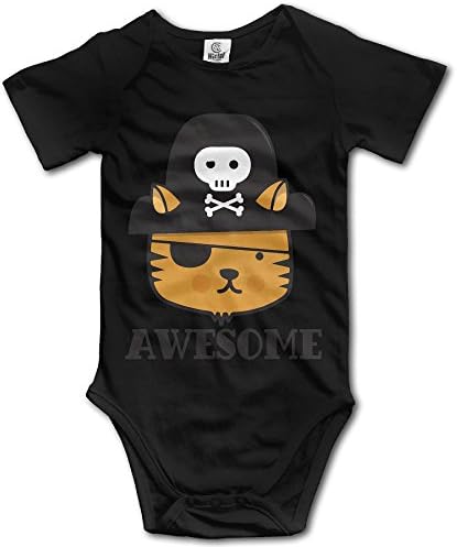Awesome Pirate Cat Skull Hat Infant Baby Toddler Onesie Babysuit 24 Months Black