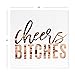 Andaz Press Rose Gold Foil Lunch Napkins, Cheers Bitches, 6.5-inch 50-Pack, Bridal Shower Napkins For Wedding Engagement Party Bachelorette Party Napkins Bride Napkins Funny Bar Napkins Mimosa Napkins