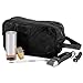 Large Genuine Black Leather Travel Kit Shaving Mens Toiletry Bag Mosaic Pattern by Dakota Leather