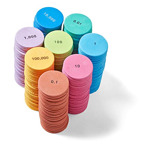 hand2mind Soft Foam Place Value Disks 8 Values, Counting Chips for Kids