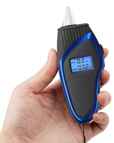 MELORIY Upgrade Alkoholtester Polizeigenau - Promille-Tester Alkomat mit 11 Mundstücke und 1 Stofftasche