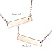 HooAMI Personalized Bar Necklace with Birthstones - Custom Made with 1 Name 1 Birthstone,Rose Gold