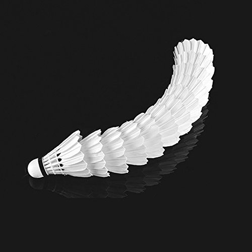 ZCQS 12-pack Badminton Balls Feather White Goose Feather Shuttlecocks for Training, Game, Match, Outdoor Sports Exercise