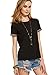 ROMWE Womens Embroidery Trim Short Sleeve Tee Shirt Tops Blouse