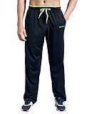 ZENGVEE Men's Sweatpants with Zipper Pockets Open Bottom Athletic Pants for Jogging, Workout, Gym, Running, Training