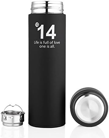 ONEISALL GYB0028 450ML Stainless Steel Vacuum Cup, Thermos Drinking Bottle, Thermo Mug, Tea Infuser Insulated Tumbler, Travel Thermos, 450G (Black)