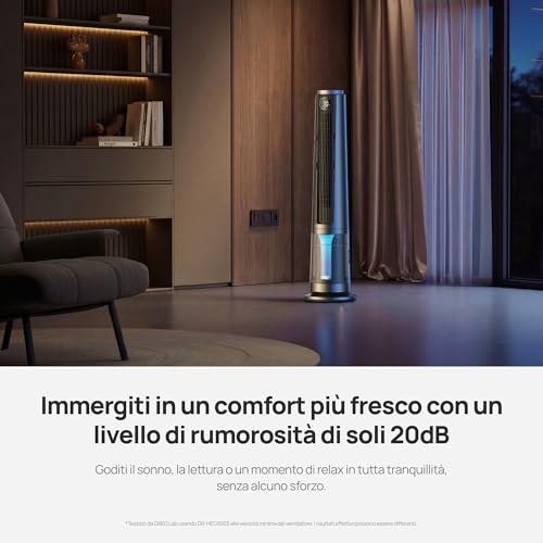DREO TurboCool 765S 3in1 Misting Fan, 6L Tank, 10.4m/s, DC 20dB Motor, Oscillating 90°, 12 Speed, 4 Modes, Quick Cooling for Bedroom
