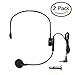 HUACAM Condenser Headset Microphone, Adjustable Sound Flexible Wired Boom (Standard 3.5 Plug Universal Rotating Microphone for Belt Pack Mic Systems (2 X Headset Microphone)