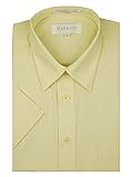Marquis Men's Short Sleeve Solid Dress shirt - All Sizes - Colors (XL (17.5), Soft Butter)