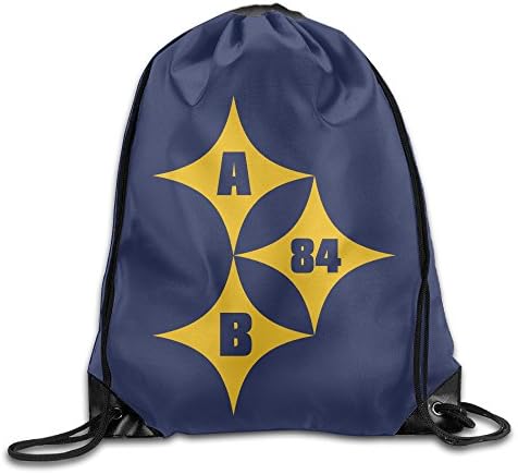 AK79 Large Capacity Antonio Brown #84 Steelers Drawstring Backpack White