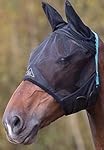 Shires Fine Mesh Fly Mask With Ears (Full, Black)
