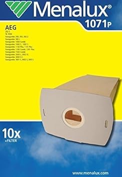 10 STAUBBEUTEL ORIGINAL MENALUX 1071P+1 MOTORFILTER für AEG 202 S,TE 7000,Vampyrette 200,202,202.2,300 L,1000 Combi,1000 S.bi