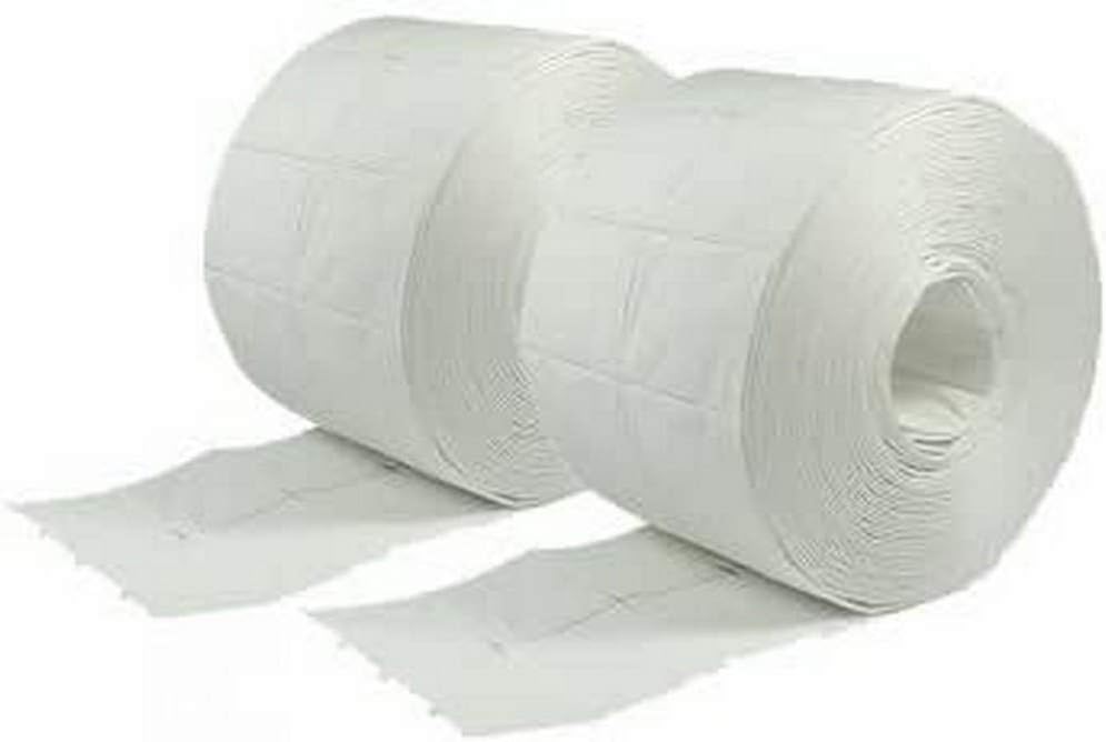 1000 lint free wipes (2 rolls x 500 pcs) GEL REMOVER PADS Cellulose swabs, White, 5 x 4 cm - 500 Tupfer (2 Rollen) im Folienbeutel