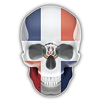 olyaprint Dominican Republic Flag Human Skull Vinyl Decal Bumper Sticker 3