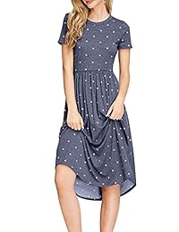 Simier Fariry vestido de verano plisado con lunares y bolsillo suelto para dama