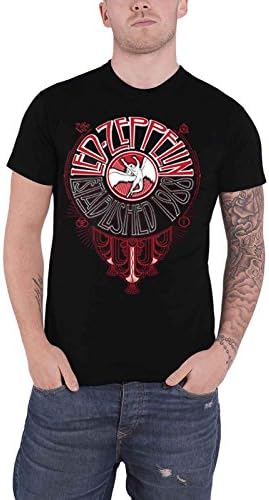 Led Zeppelin T Shirt Art Deco Circle Est 1968 Band Logo Official Mens Black XXL