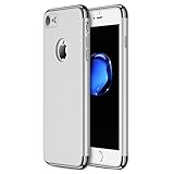 RANVOO iPhone 7 Case Stylish Slim Hard Case with 3 Detachable Parts for Apple iPhone 7, CHROME SILVER and MATTE SILVER, [CLIP-ON]