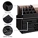 SONGMICS Makeup Organizer 4 Drawers Cosmetic Storage Display with 15 Top Compartments 2 Pieces Set Black UJMU04B
