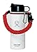 WaterFit Paracord Carrier Strap Cord with Safety Ring and Carabiner for 12-Ounce to 64-Ounce Wide Mouth Water Bottles, Red/Compass