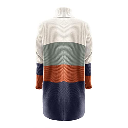 HULKAY Womens Plus Size Turtleneck Long Batwing Sleeve Asymmetric