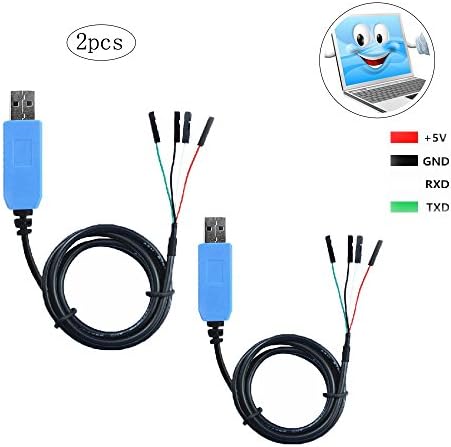 Ximimark PL2303TA USB TTL to RS232 Converter Serial Cable WIN8 Supported Debug Cable for Raspberry Pi USB Programming, 2 Pcs