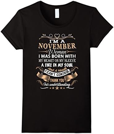 Womens I'm A NOVEMBER Woman T-Shirt Medium Black