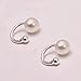 Faux Pearl U Studs Ear Crawler Earrings Cuffs Climber Ear Wrap Pin Vine Non-pierced Charm Clip On Jewelry Small Pearl Silver Tone