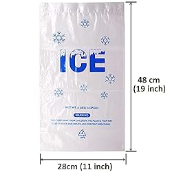 Belinlen 200 PACK 8 lb. Plastic Drawstring Ice Bags