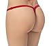 Escante Women's Deep V-Back Thong, Red, One Size