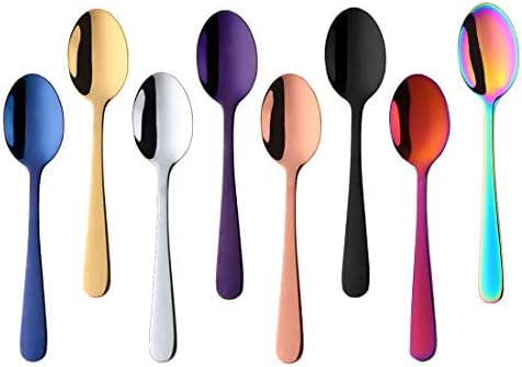 Bisda ティースプーン コーヒースプーン 8色8本セット 高品質18 8ステンレス製 可愛い 驚きの値段 おしゃれ 洗いやすい カラフル