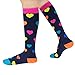 CompressionZ 20-30 mmHg Compression Socks Men & Women - Knee High Support Stockings (Hearts, X-Large)
