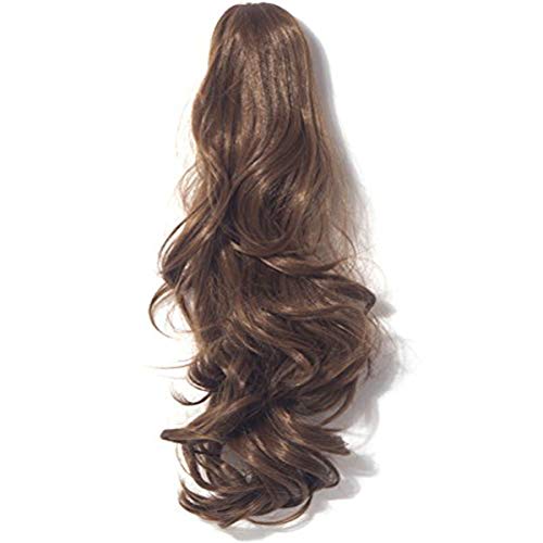 FUT Womens Claw Ponytail Clip in Hair Extensions 18″ Long Curly Hairpiece