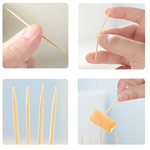 Bamboo Wooden Toothpicks, 3500 PCS Natural Bamboo Toothpicks, Kitchen Essentials Teeth Cleaning, Party, Appetizer, Olive, Barbecue, Fruit.