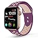  RUOQINI Compatible for Apple Watch 40MM, Dual-Color Soft Silicone Sport Replacement Band Compatible for Apple Watch Series 4 (M/L Size in Violetdust/Plumfog Color) 