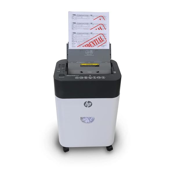 HP – PAPER SHREDDER MICRO CUT, 120-SHEET AUTO FEED, SHREDS CREDIT CARDS & STAPLES, HEAVY DUTY PAPER SHREDDER FOR HOME USE WITH 4.5 GALLON BASKET