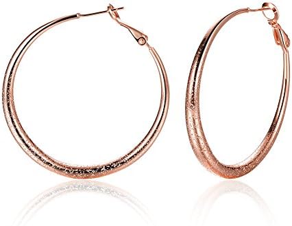Modern Girl 18K Gold-plated HOOP Circle Big Earrings Rose Gold