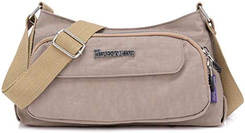 Bag Multi-Function Women's Small Bag Atmospheric Cloth Bag Popular Bag Decorative Printing Waterproof Backpack Nylon Bag Stone Gray