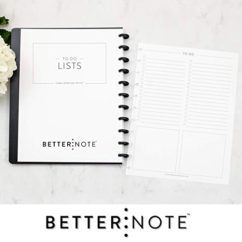 BetterNote To Do List Refill Pages for Disc Notebooks, Letter Size Fits Levenger Circa, Happy
