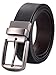 Alice & Elmer Men's Dress Belt Leather Twist Reversible 1 1/2'' Wide With Removable Rotated Buckle Belts Black & Brown