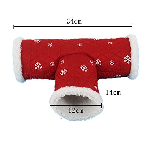 DENTRUN 3 Way Hamster Tunnel Toy Collapsible Cartoon Hideout Bed Nest House Tubes,Playing Hut Gerbil Rat Guinea Pig Chinchilla Squirrel Rabbits,Small Animals Stock, Premium Warm Channel - Thumbnail 5