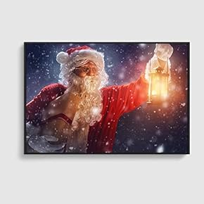 Framed Canvas Home Artwork Decoration Merry Christmas Canvas Wall Art for Living Room, Bedroom - 16x24 inches