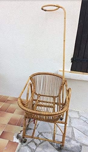 Rattan Vintage Child/Baby craddle - Vintage Bassinet - Vintage Crib- mid Century 1950 1960 - Rattan Furniture - Rocking Bed