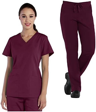 Tru Basic Womens V-Neck Top 10102 & Half Elastic Drawstring Pant 90102 Scrub Set